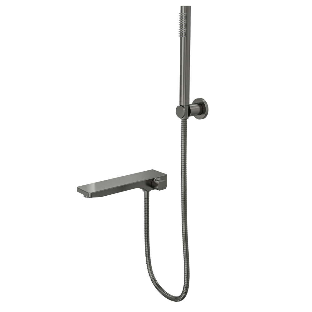 Linsol Tara Bath Spout with Diverter and Hand Shower 234mm Gun Metal