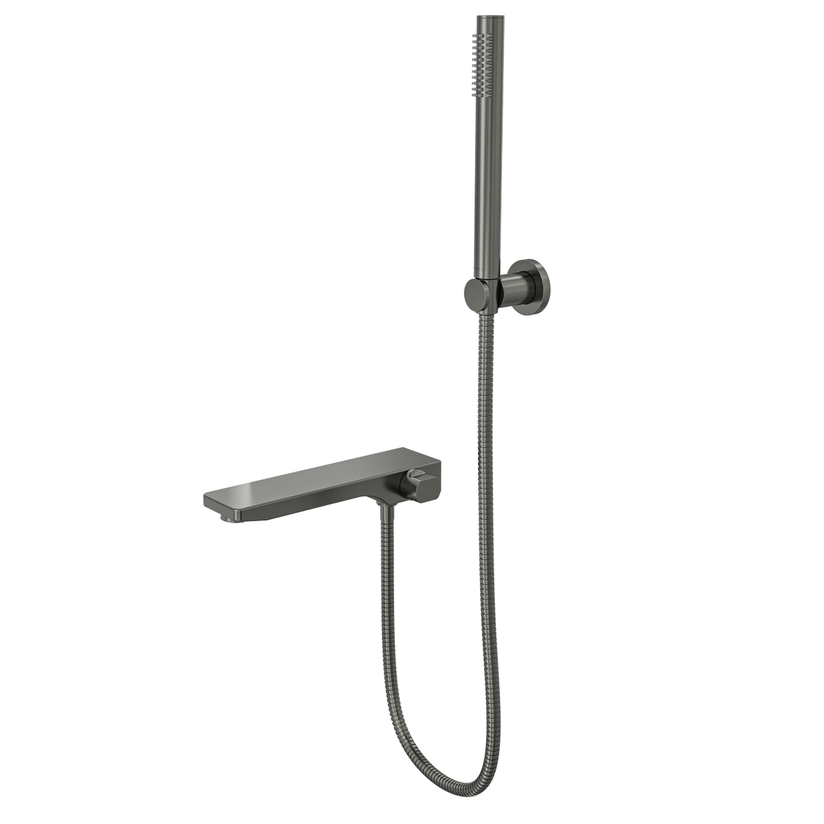 Linsol Tara Bath Spout with Diverter and Hand Shower 234mm Gun Metal