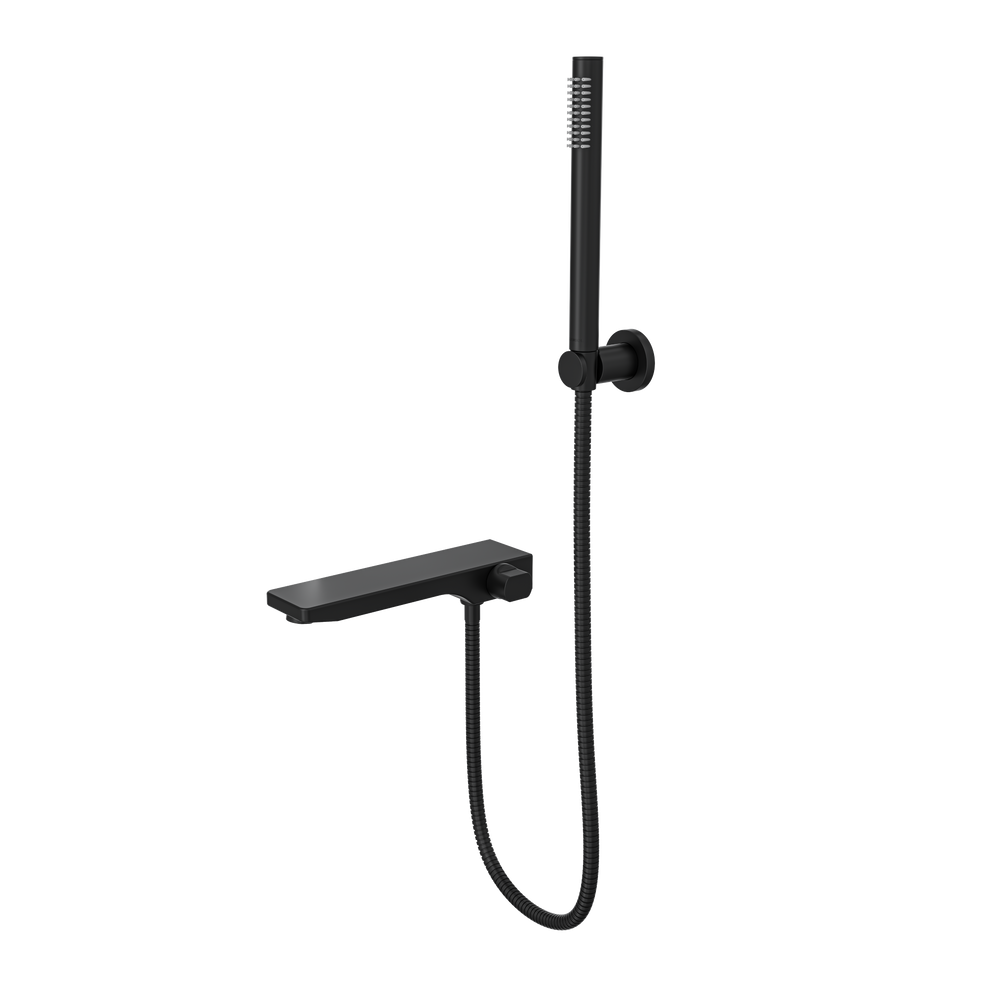 Linsol Tara Bath Spout with Diverter and Hand Shower 234mm Matte Black