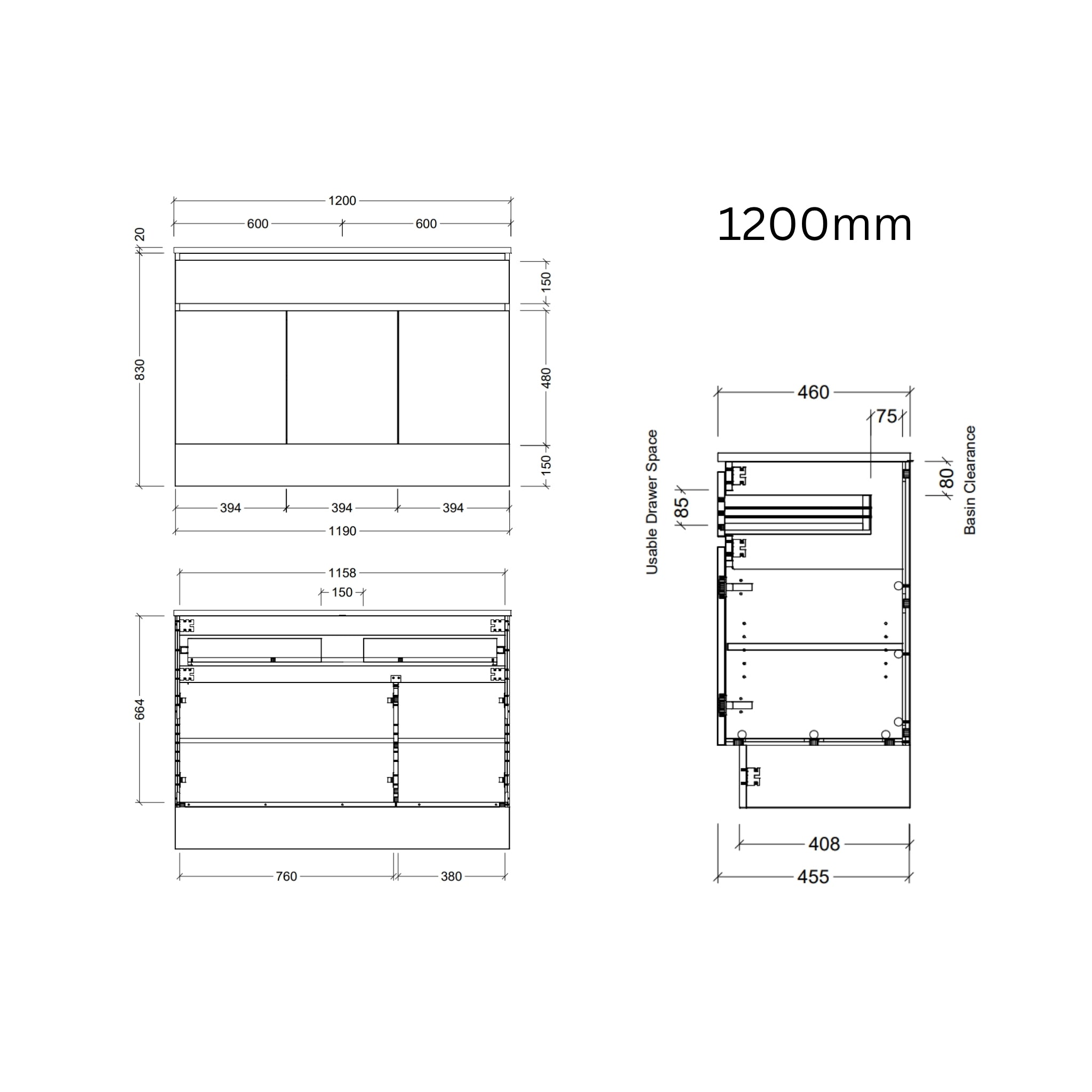 TIMBERLINE TAYLOR CUSTOM FLOOR STANDING VANITY (ALL SIZING)