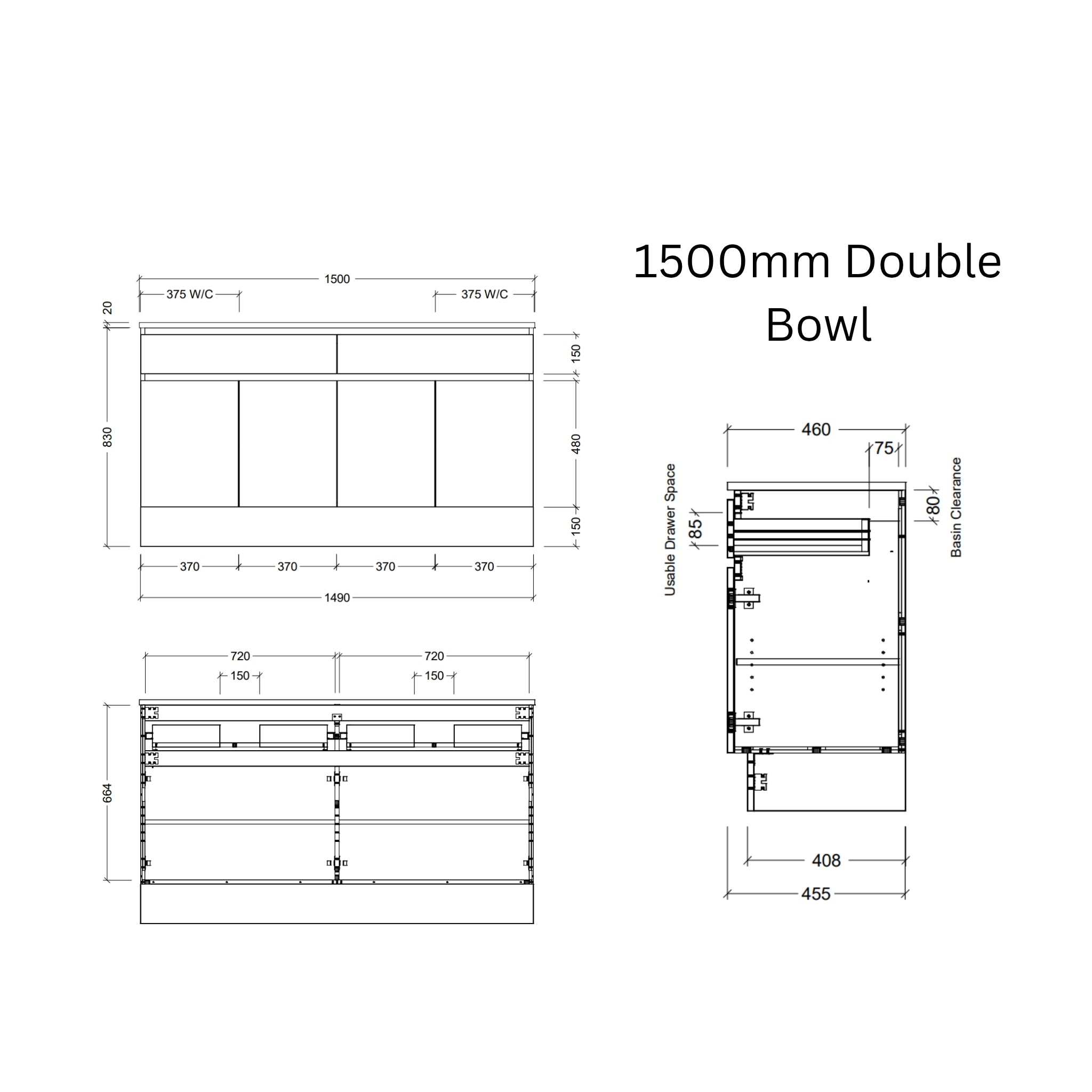 TIMBERLINE TAYLOR CUSTOM FLOOR STANDING VANITY (ALL SIZING)