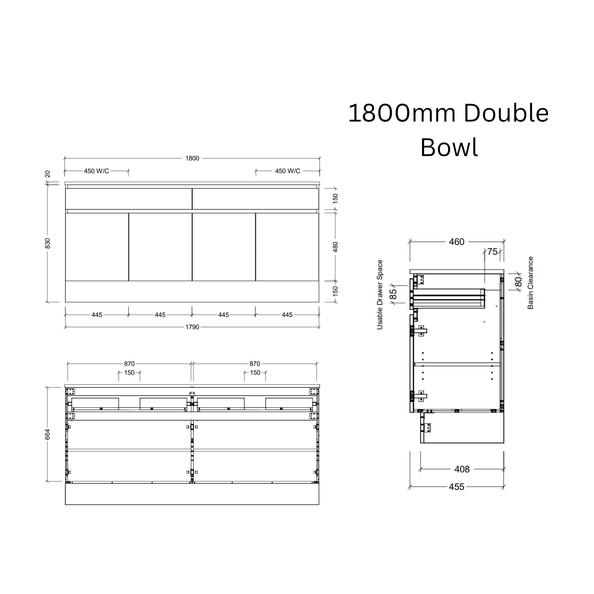 TIMBERLINE TAYLOR CUSTOM FLOOR STANDING VANITY (ALL SIZING)