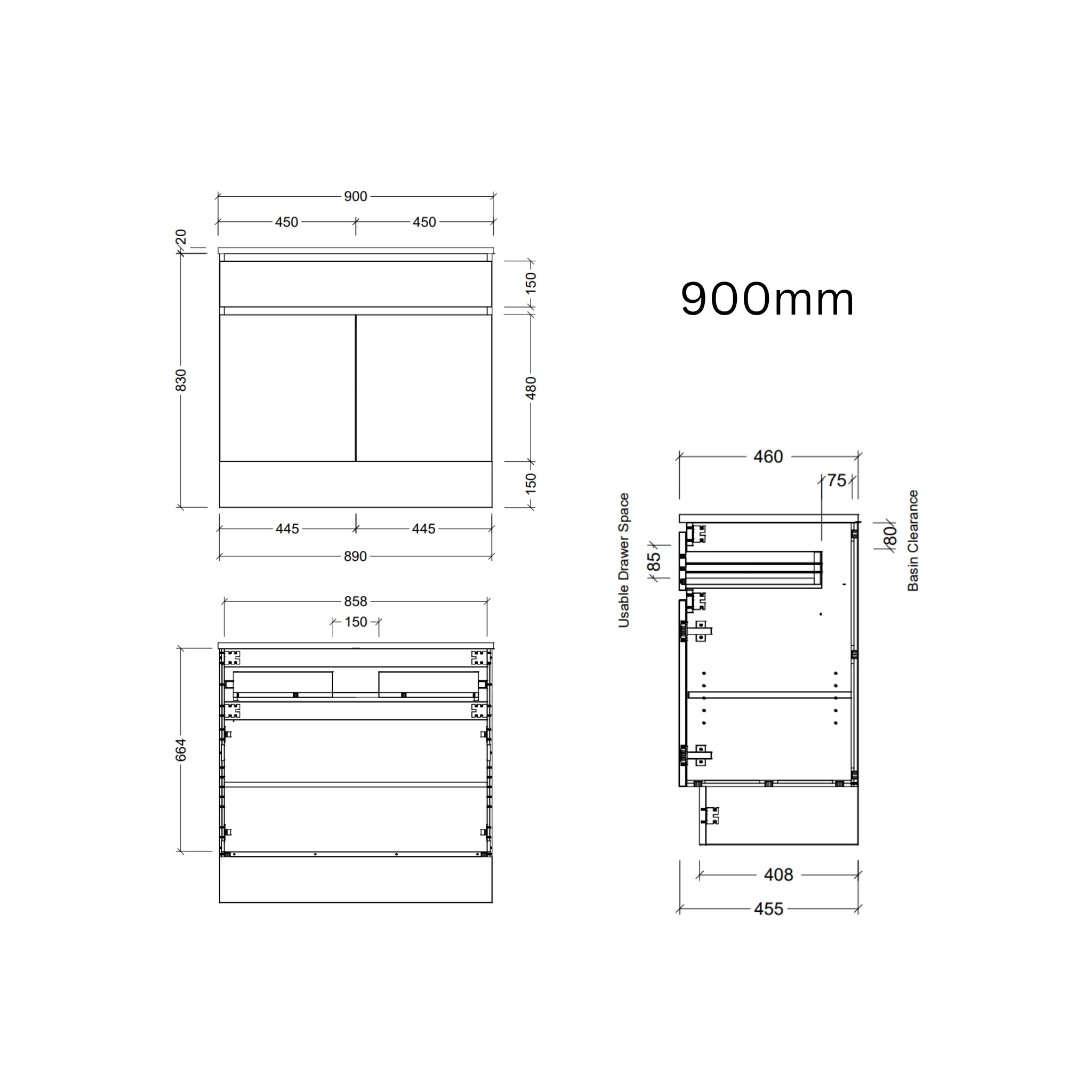 TIMBERLINE TAYLOR CUSTOM FLOOR STANDING VANITY (ALL SIZING)