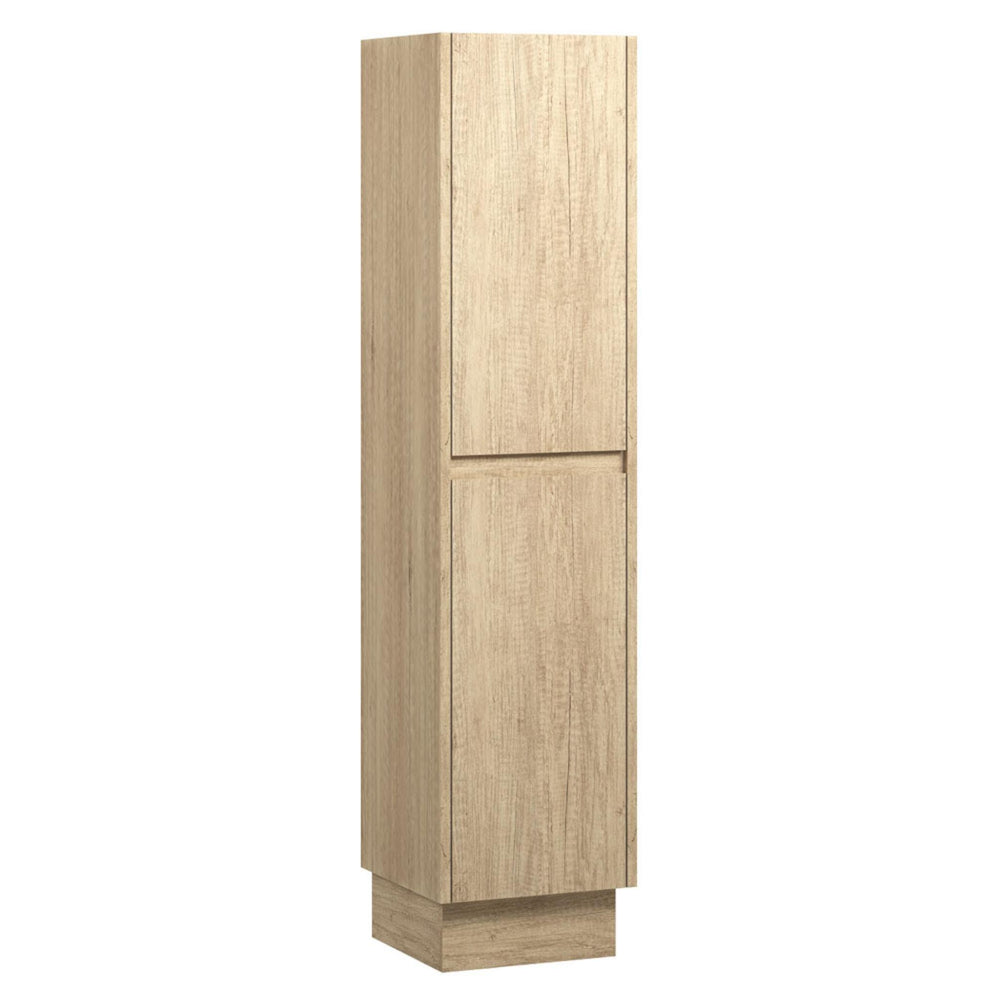 FIENZA EDGE FLOOR STANDING TALL BOY ON KICKBOARD SCANDI OAK 350X1520MM