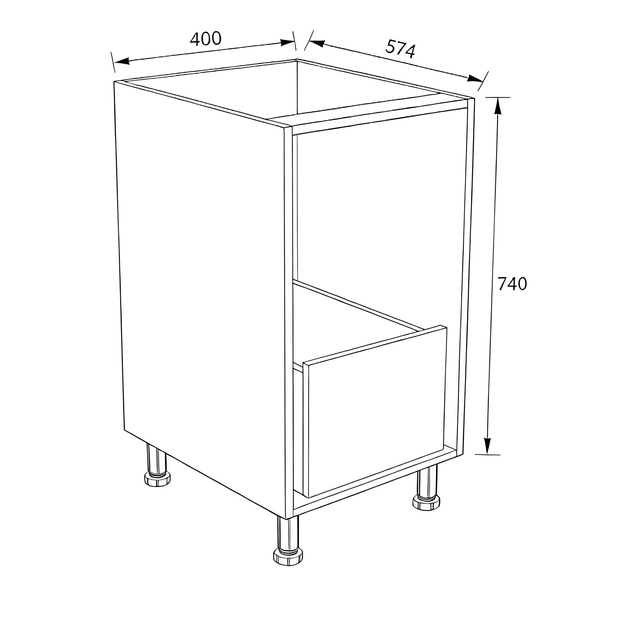 VITO CUSTOM TRASH BIN FLOOR STANDING KITCHEN CABINET (AVAILABLE IN 400MM AND 450MM)