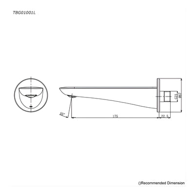 TOTO GO BATH SPOUT 175MM CHROME