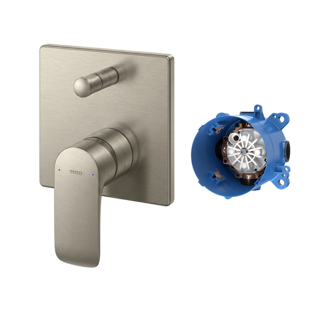 TOTO GA SHOWER MIXER WITH DIVERTER FULL KIT 130MM BRUSHED NICKEL