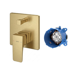 TOTO GE SHOWER AND BATH MIXER WITH DIVERTER FULL KIT BRUSHED FRENCH GOLD
