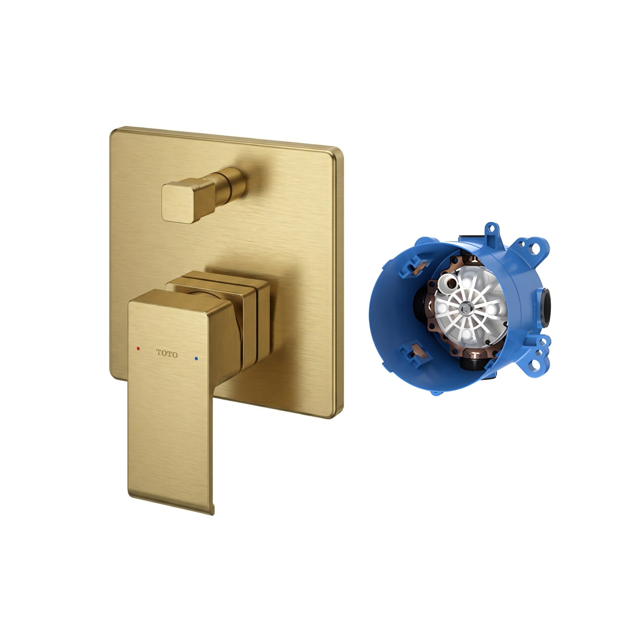 TOTO GC SHOWER AND BATH MIXER WITH DIVERTER FULL KIT BRUSHED FRENCH GOLD