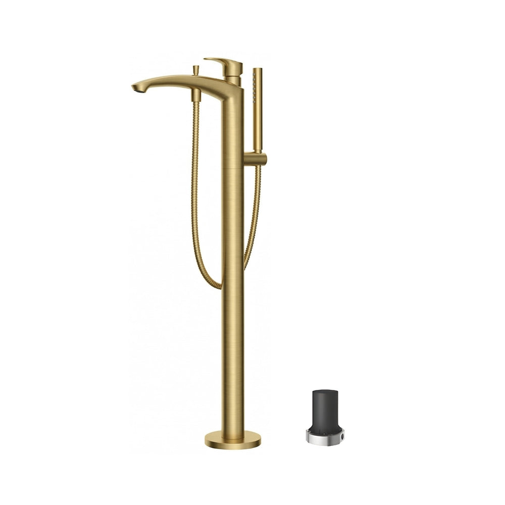 TOTO GM FREESTANDING BATH MIXER WITH HAND SHOWER BRUSHED FRENCH GOLD