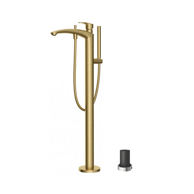 TOTO GM FREESTANDING BATH MIXER WITH HAND SHOWER BRUSHED FRENCH GOLD
