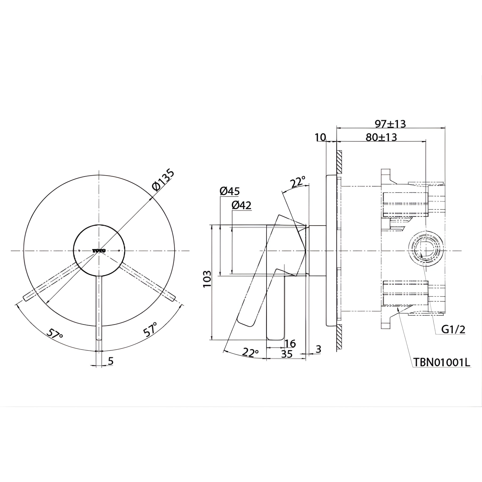TOTO GF SINGLE LEVER SHOWER MIXER FULL KIT CHROME