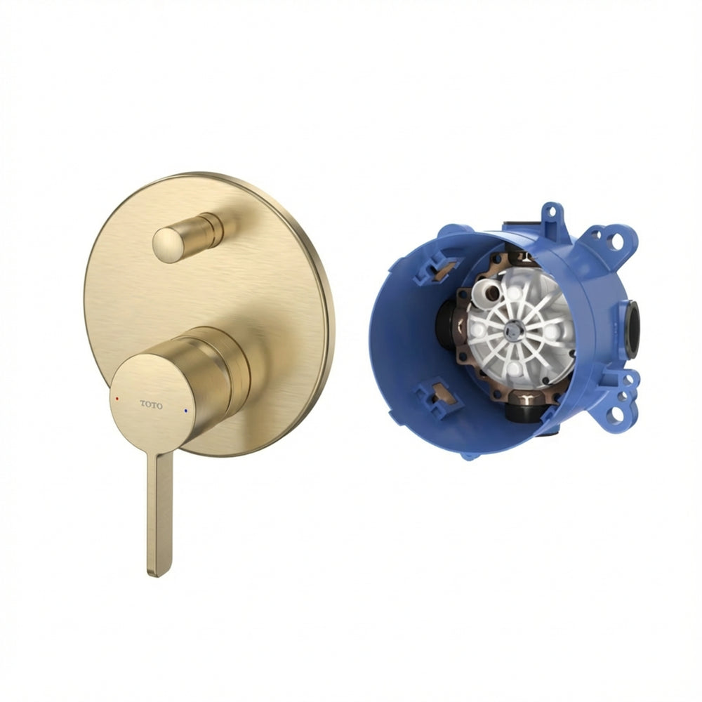 TOTO GF SHOWER AND BATH MIXER WITH DIVERTER FULL KIT BRUSHED FRENCH GOLD