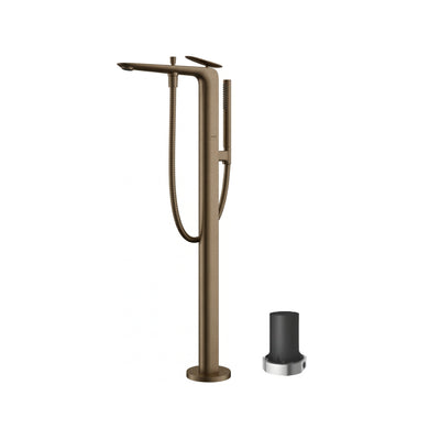 TOTO ZA FREESTANDING BATH MIXER WITH HAND SHOWER BRUSHED BRONZE