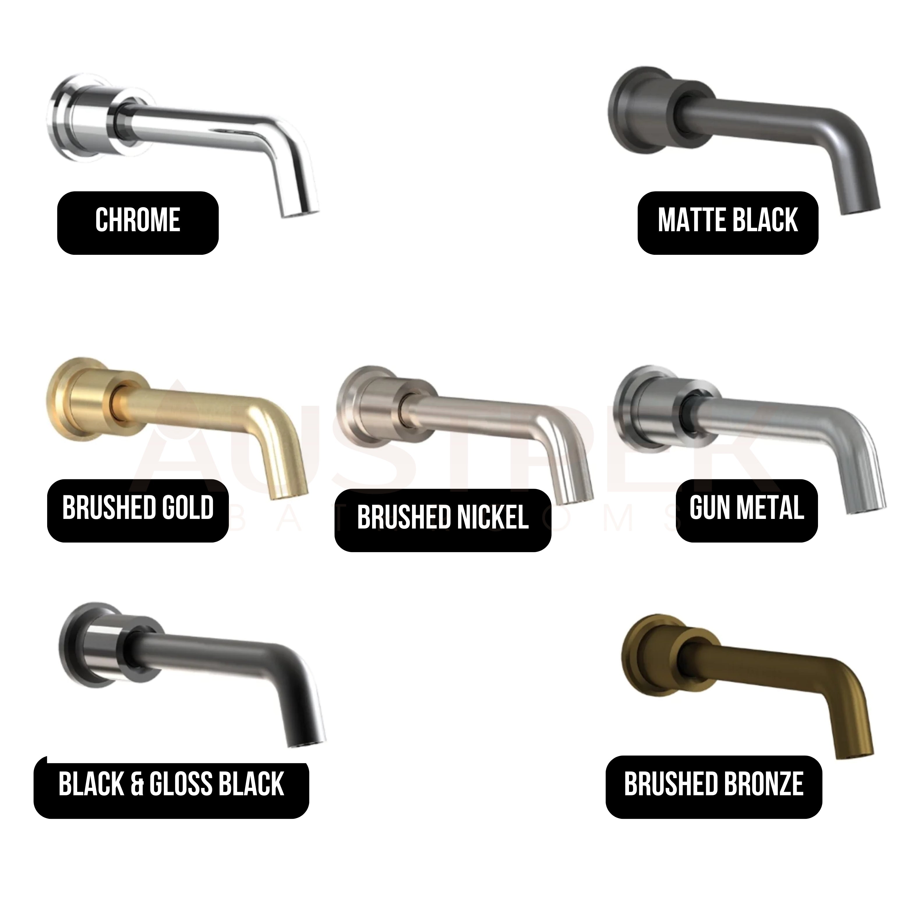 FELTON TATE WALL MOUNTED SPOUT 180MM BRUSHED NICKEL