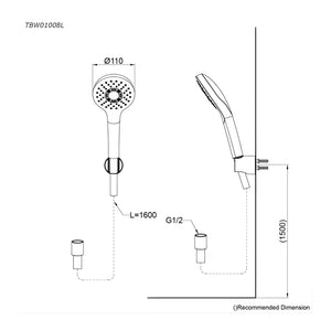 TOTO G SELECTION ROUND 1-MODE HAND SHOWER WITH HOSE 110MM BRUSHED BRONZE