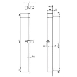 TOTO G SELECTION SHOWER SLIDING RAIL CHROME (AVAILABLE IN 740MM AND 950MM)