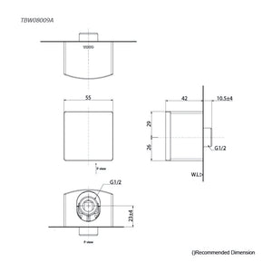 TOTO G SELECTION SQUARE WALL OUTLET CHROME