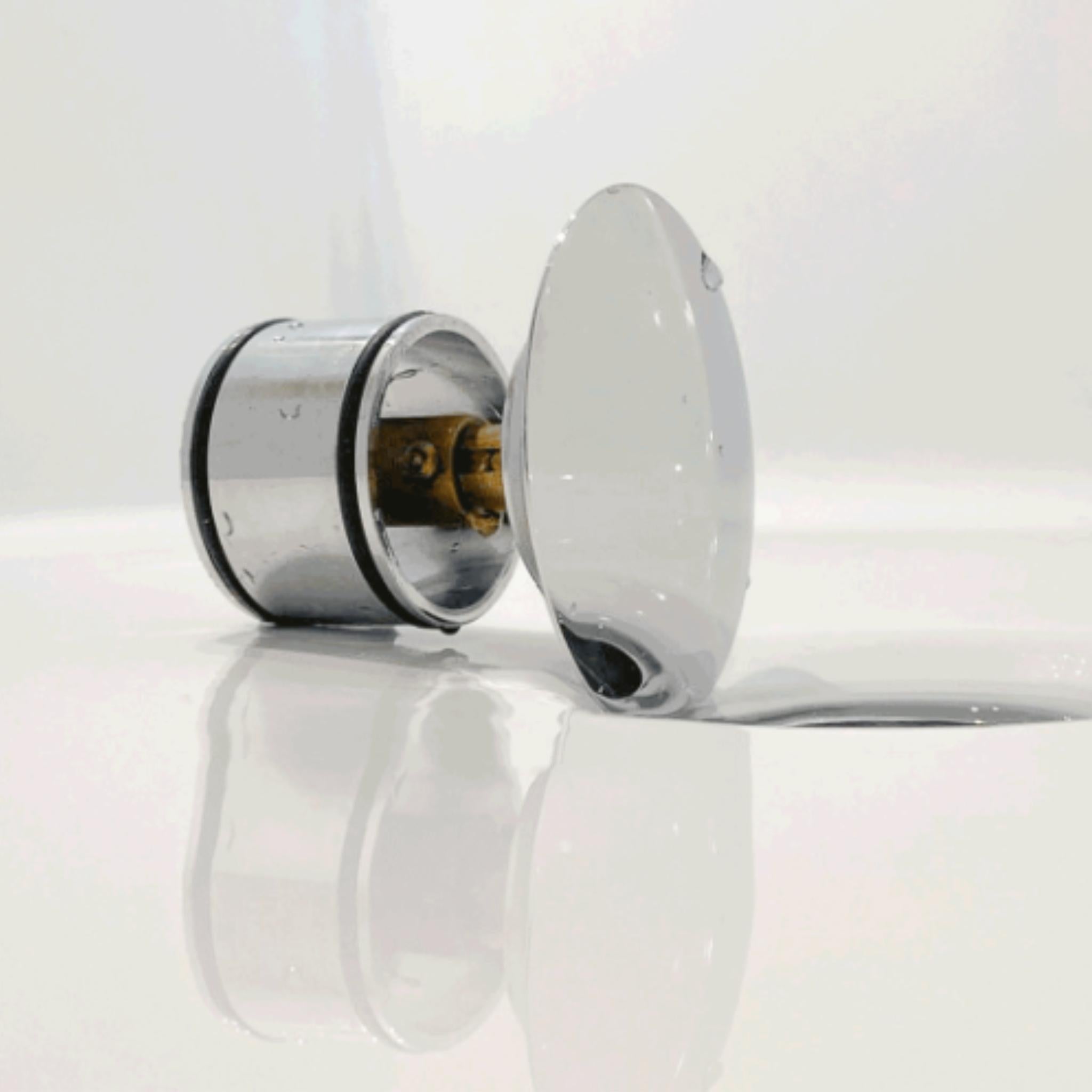 TURNER HASTINGS SAFETY PULL-OUT POP-UP BATH WASTE WITH SHORT TAIL 40MM BRUSHED NICKEL