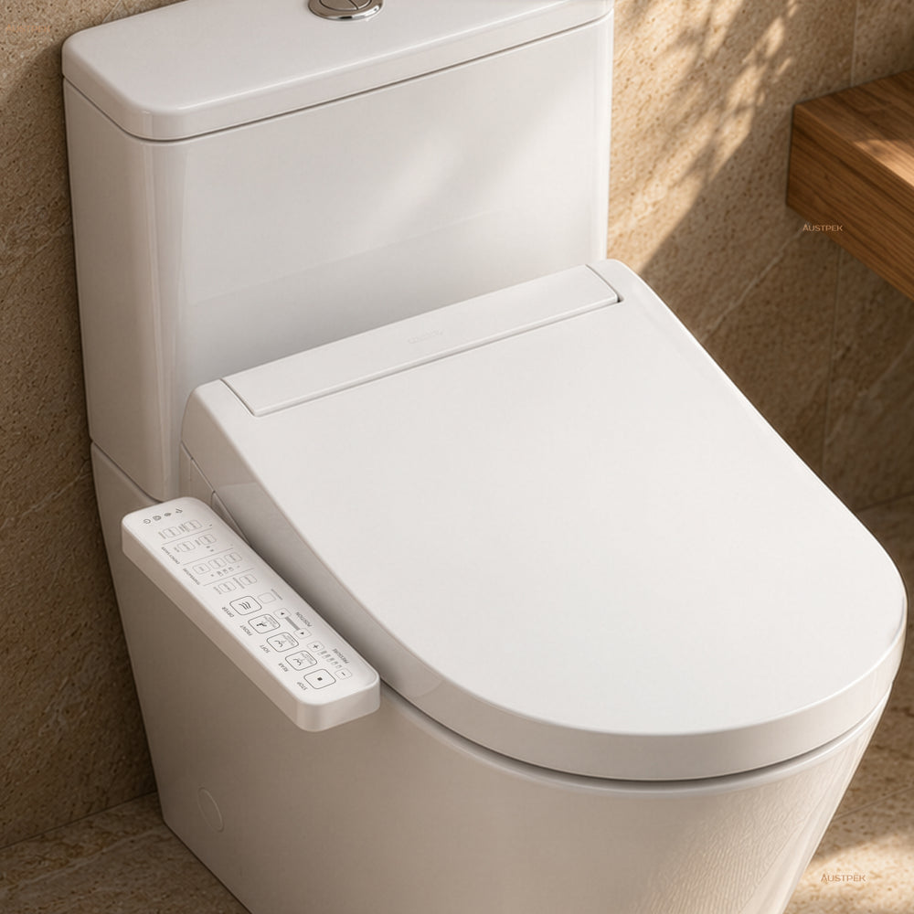 TOTO S2 WASHLET WITH SIDE CONTROL D-SHAPED GLOSS WHITE