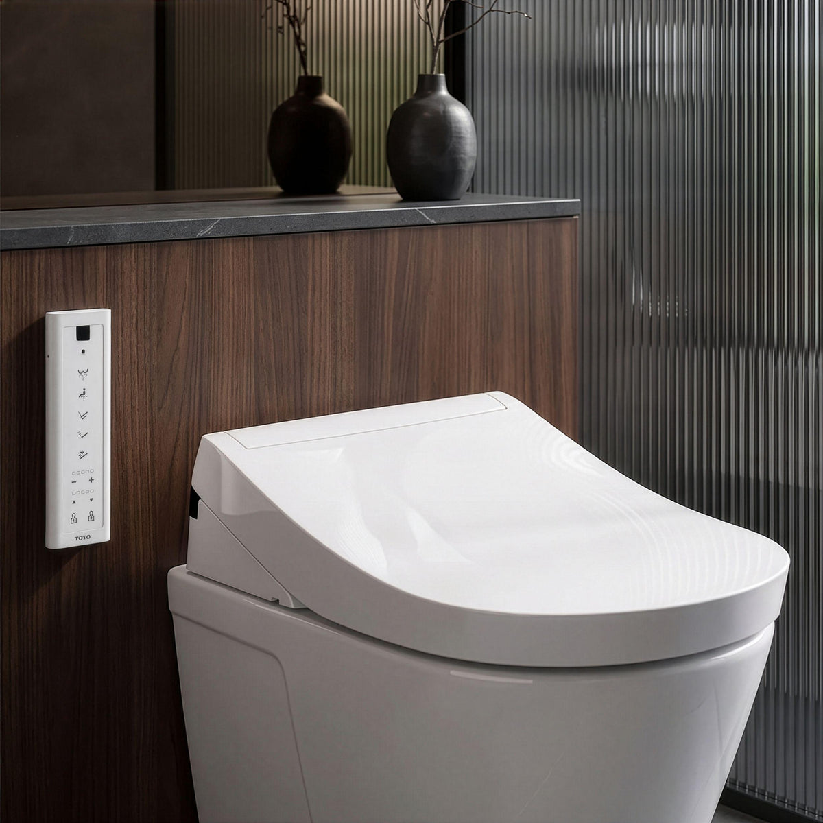 TOTO S5 WASHLET WITH REMOTE CONTROL D-SHAPED GLOSS WHITE