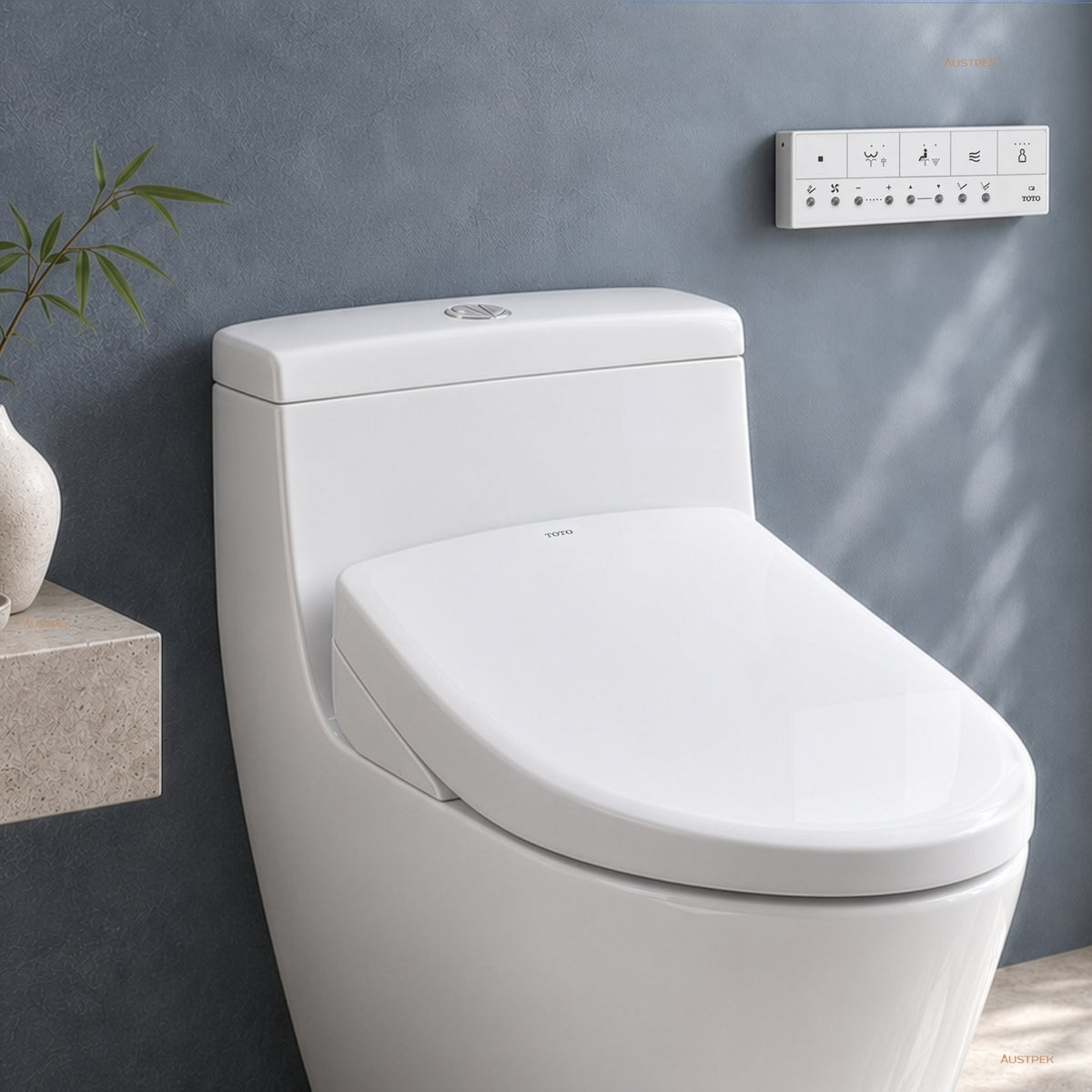 TOTO S7 WASHLET WITH REMOTE CONTROL AND AUTOLID ELONGATED GLOSS WHITE