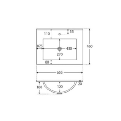 FIENZA DOLCE GLOSS WHITE SINGLE BOWL UNDERMOUNT VANITY TOP
