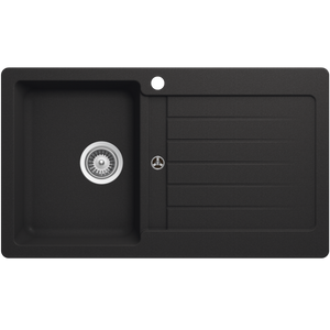 SCHOCK TYPOS SINGLE BOWL KITCHEN SINK WITH LEFT HAND DRAINER ONYX 860MM