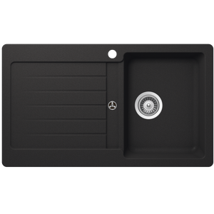 SCHOCK TYPOS SINGLE BOWL KITCHEN SINK WITH RIGHT HAND DRAINER ONYX 860MM