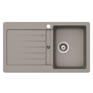 SCHOCK TYPOS SINGLE BOWL KITCHEN SINK WITH RIGHT HAND DRAINER CONCRETE 860MM
