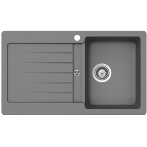 SCHOCK TYPOS SINGLE BOWL KITCHEN SINK WITH RIGHT HAND DRAINER CROMA 860MM