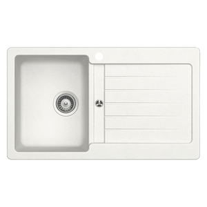 SCHOCK TYPOS SINGLE BOWL KITCHEN SINK WITH LEFT HAND DRAINER ALPINA 860MM
