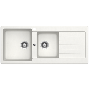 SCHOCK TYPOS 1 & 3/4 BOWL KITCHEN SINK WITH LEFT HAND DRAINER ALPINA 1160MM