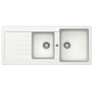 SCHOCK TYPOS 1 & 3/4 BOWL KITCHEN SINK WITH RIGHT HAND DRAINER ALPINA 1160MM