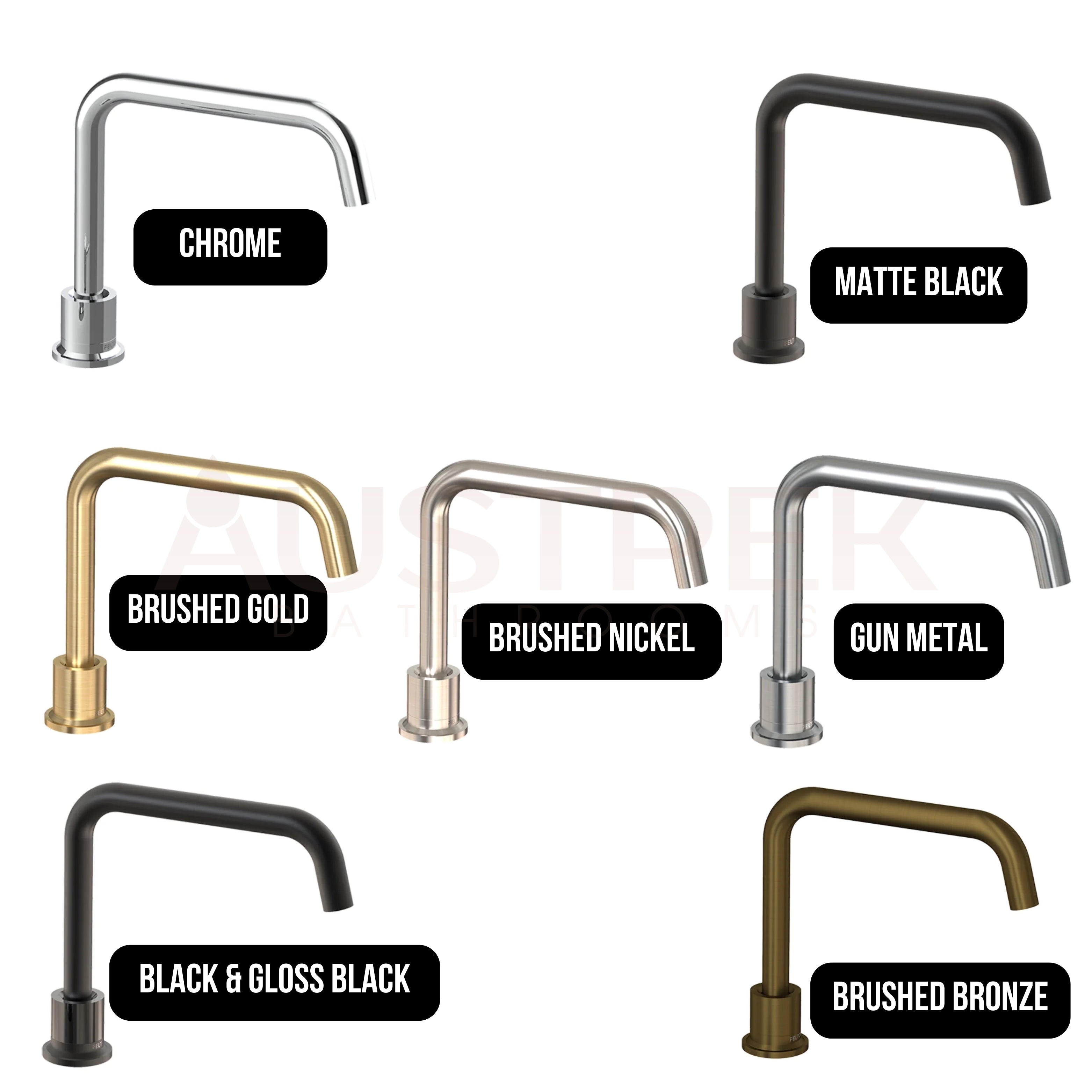 FELTON TATE DECK MOUNTED SPOUT 300MM GUN METAL