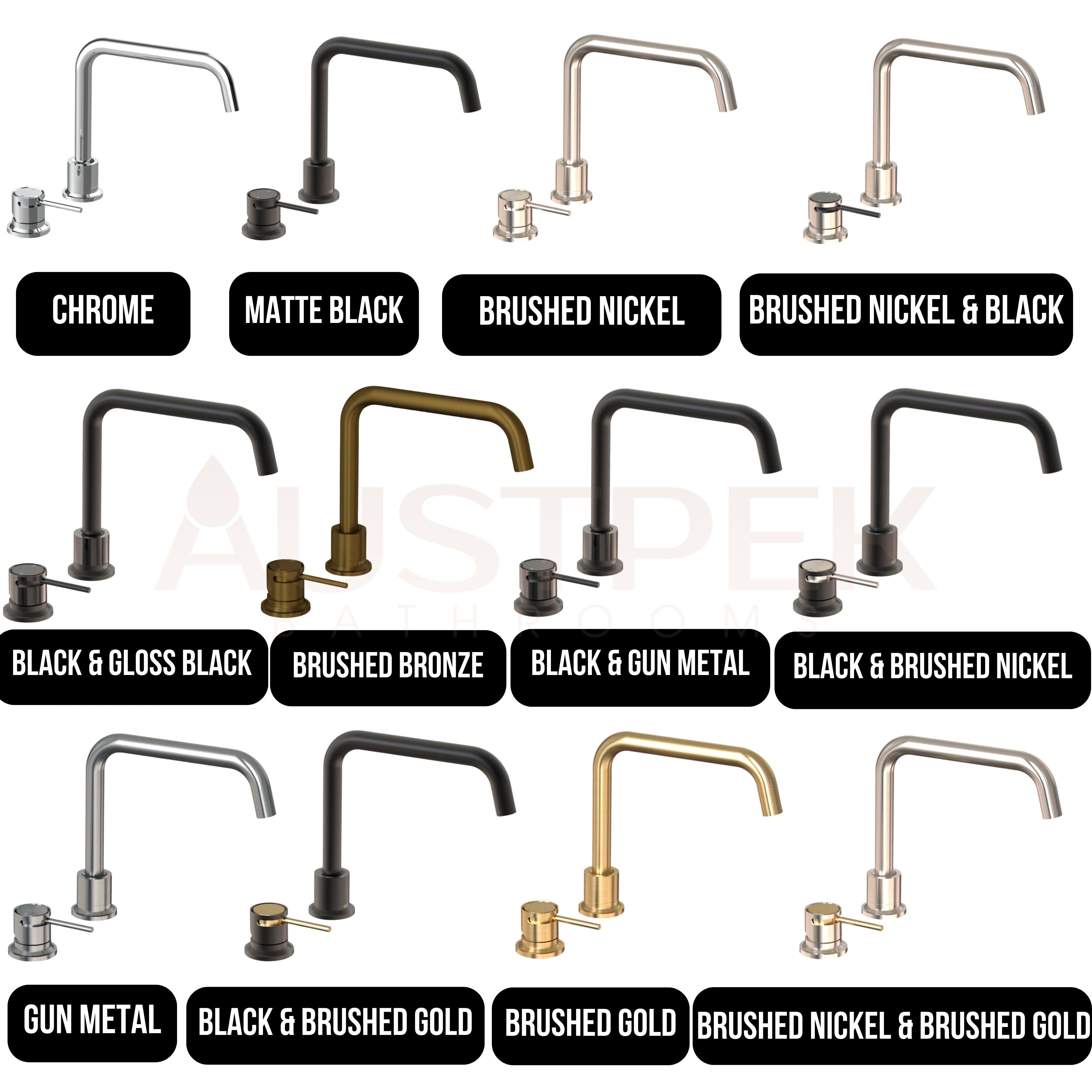 FELTON TATE DECK MOUNTED MIXER 300MM BLACK AND GUN METAL