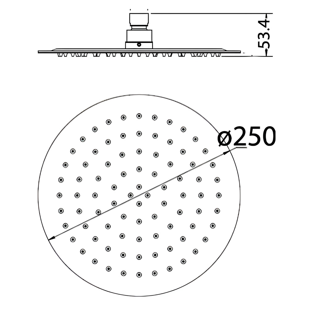 IKON DOVA SHOWER HEAD 250MM BRUSHED NICKEL