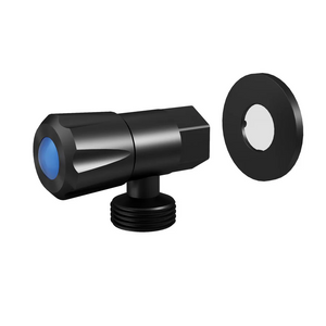 AMOZA WASHING MACHINE TAP WITH COVER PLATE MATTE BLACK