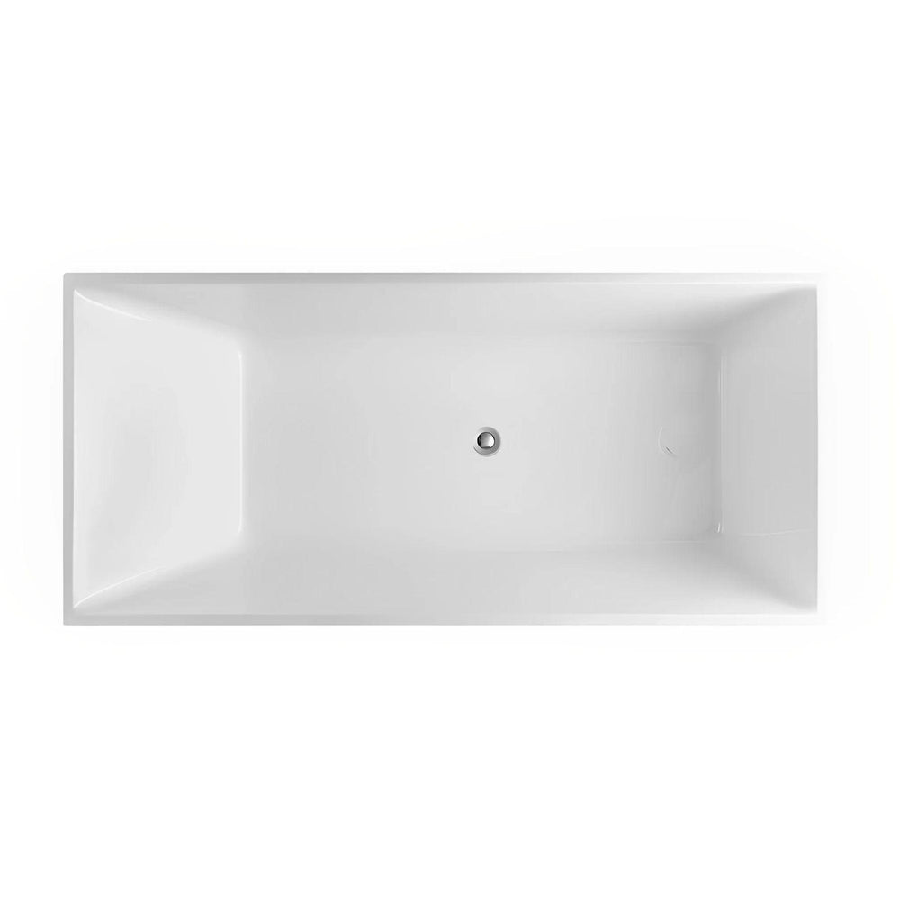 POSEIDON THEO BACK TO WALL BATH NON OVERFLOW GLOSS WHITE (AVAILABLE IN 1000MM, 1200MM, 1300MM, 1400MM, 1500MM AND 1700MM)