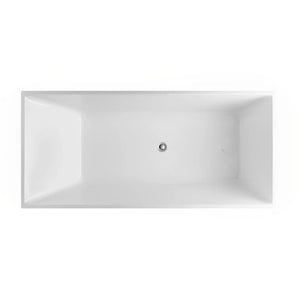 POSEIDON THEO BACK TO WALL BATH NON OVERFLOW GLOSS WHITE (AVAILABLE IN 1000MM, 1200MM, 1300MM, 1400MM, 1500MM AND 1700MM)