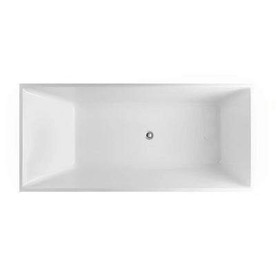 POSEIDON THEO BACK TO WALL BATH NON OVERFLOW GLOSS WHITE (AVAILABLE IN 1000MM, 1200MM, 1300MM, 1400MM, 1500MM AND 1700MM)