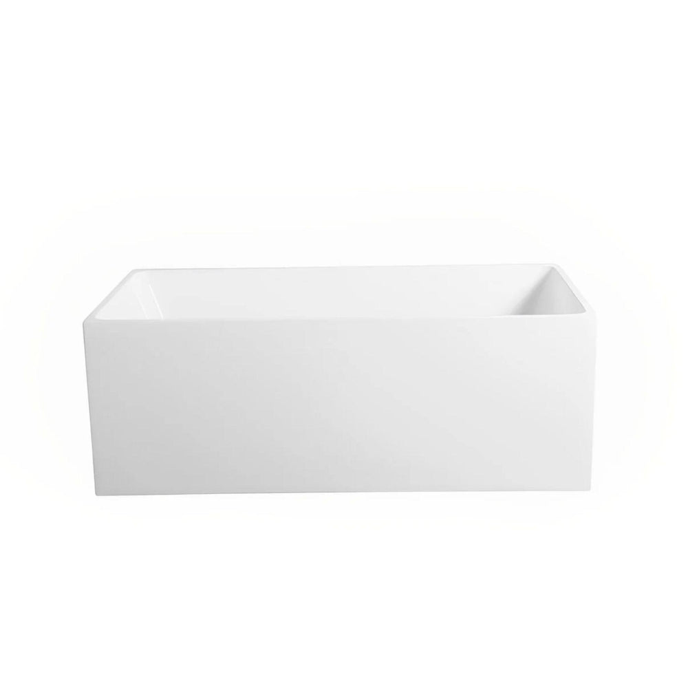POSEIDON THEO BACK TO WALL BATH NON OVERFLOW GLOSS WHITE (AVAILABLE IN 1000MM, 1200MM, 1300MM, 1400MM, 1500MM AND 1700MM)