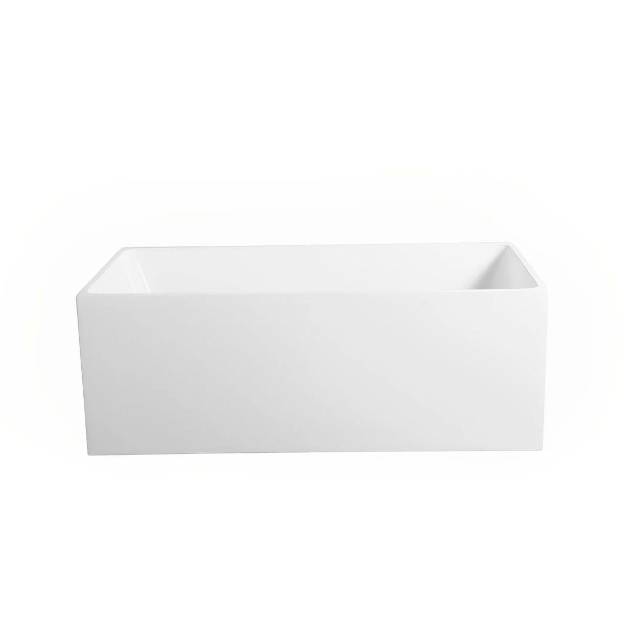 POSEIDON THEO BACK TO WALL BATH NON OVERFLOW GLOSS WHITE (AVAILABLE IN 1000MM, 1200MM, 1300MM, 1400MM, 1500MM AND 1700MM)