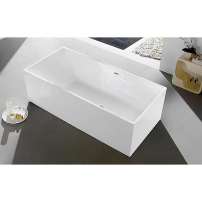 POSEIDON THEO BACK TO WALL BATHTUB GLOSS WHITE (AVAILABLE IN 1400MM AND 1690MM)