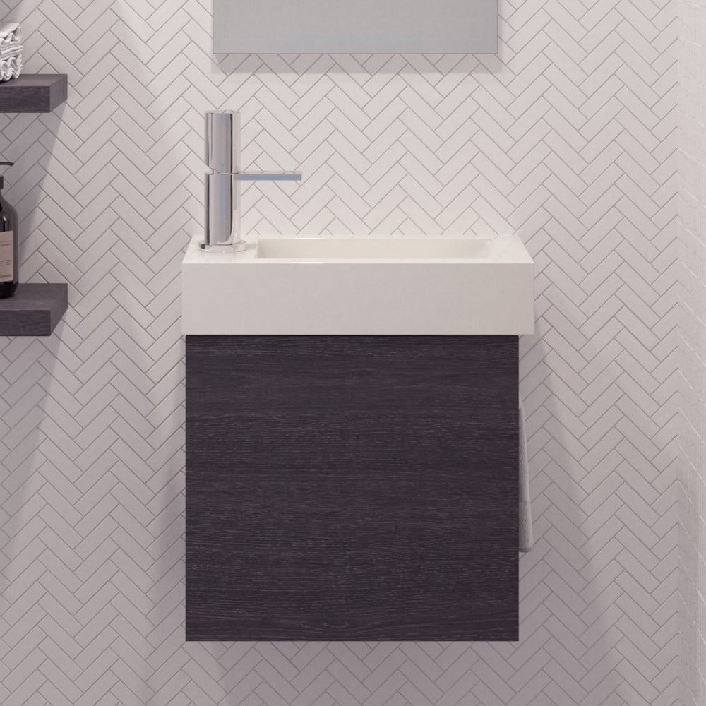 TIMBERLINE THEO 460MM SPACE SAVING SINGLE BOWL CUSTOM WALL HUNG VANITY