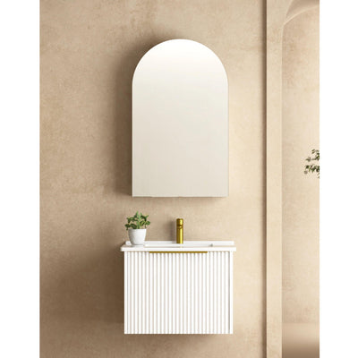 INFINITY THENA WHITE 600MM SINGLE BOWL WALL HUNG VANITY