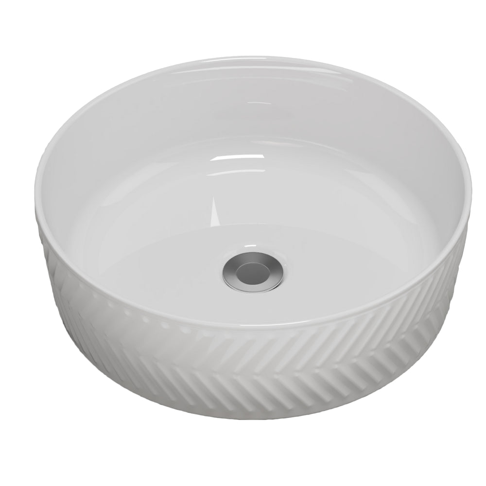TIMBERLINE ALLURE ARROW ABOVE COUNTER BASIN GLOSS WHITE 360MM