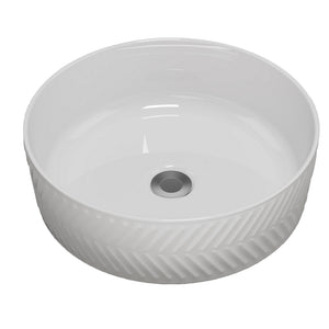 TIMBERLINE ALLURE ARROW ABOVE COUNTER BASIN GLOSS WHITE 360MM