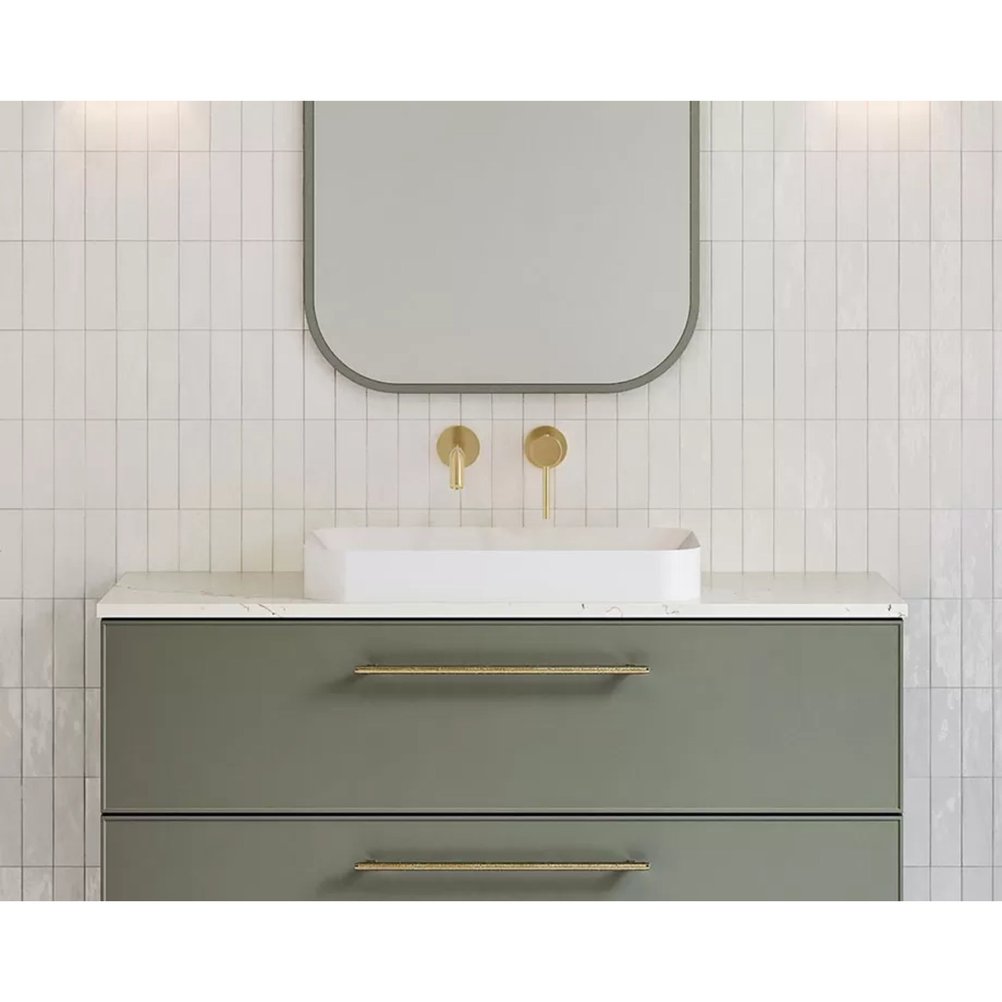 TIMBERLINE ROME INSET CERAMIC BASIN GLOSS WHITE 600MM