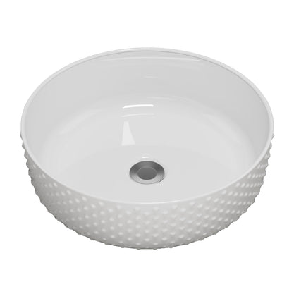 TIMBERLINE ALLURE DIMPLE ABOVE COUNTER BASIN GLOSS WHITE 360MM